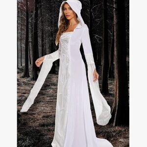 Unbranded Renaissance Gothic Vampire Hooded Embroidered Gown Dress Costume Large